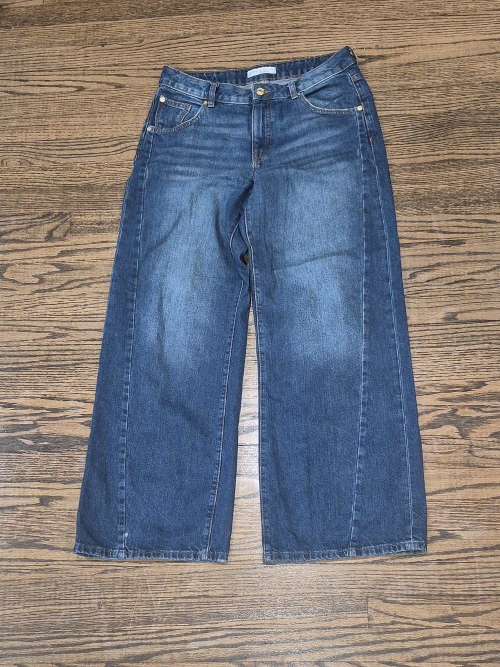 Denim&Co Relaxed Wide-Leg Women's Jeans in Blue Size 10